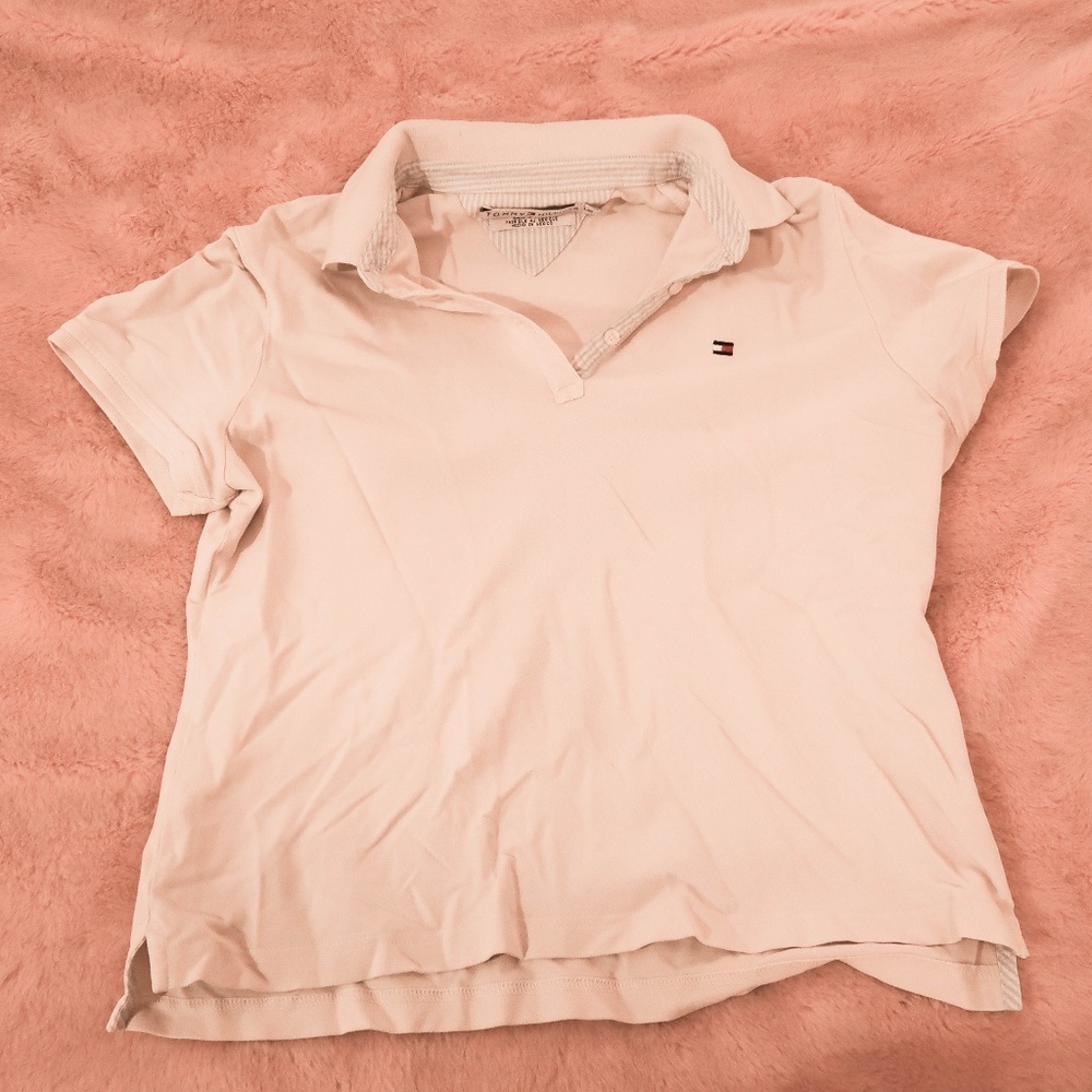 Tommy Hilfiger light yellow collared shirt
